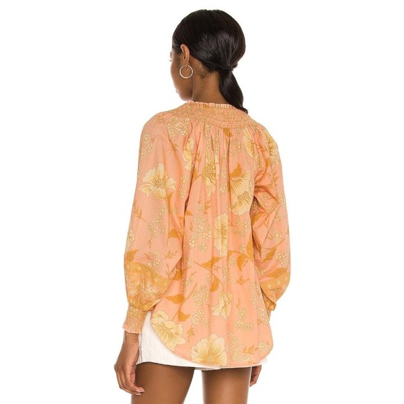 Spell & The Gypsy Collective NWT Sloan Peach Floral Blouse Top Large - Picture 3 of 7